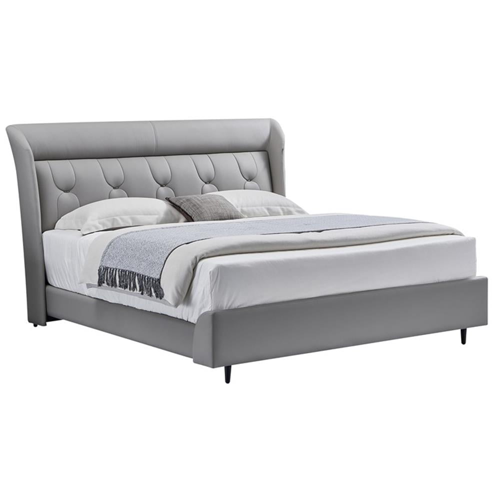 American Eagle Furniture Genuine Leather Eastern King/King Bed in Gray