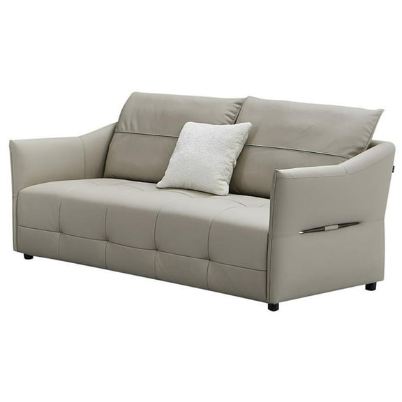 American Eagle Furniture Genuine Leather and Plastic Loveseat in Gray