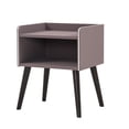 thumbnail image 1 of American Eagle Furniture Open Storage Wood Nightstand in Gray and Purple, 1 of 2
