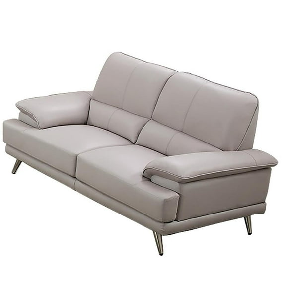 American Eagle Furniture Top Grain Leather Loveseat in Gray