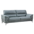 thumbnail image 1 of American Eagle Furniture Top Grain Leather Sofa in Light Gray Blue, 1 of 2