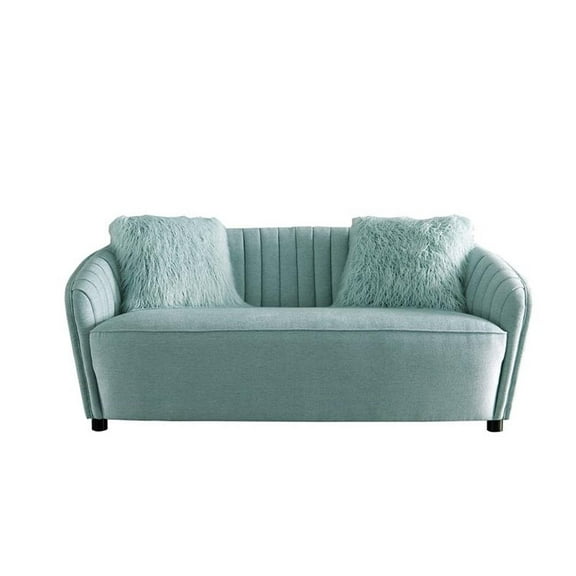 American Eagle Furniture Tufted Fabric Loveseat in Light Green