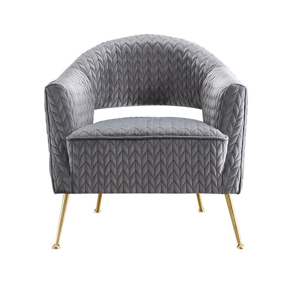 American Eagle Furniture Velvet Accent Chair in Gray