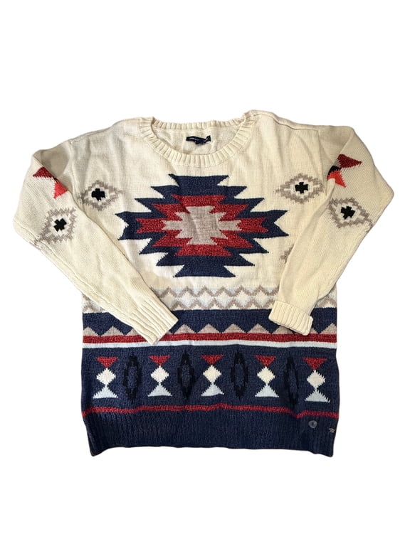 Junior Women's Abstract Multicolor Sweater (Small)