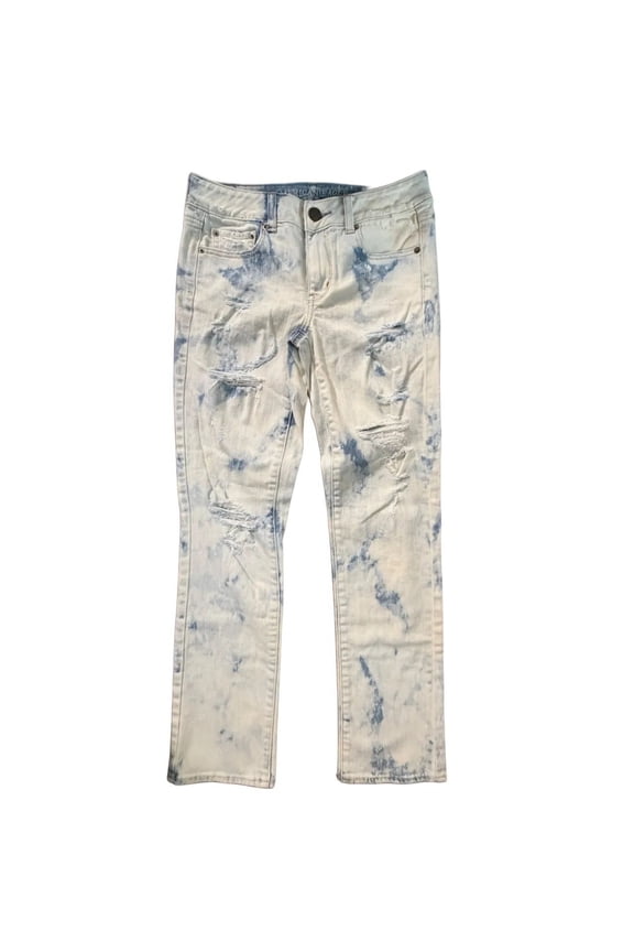 Junior Women's Rebel Bleach Destroy Straight Leg Jeans size 4S