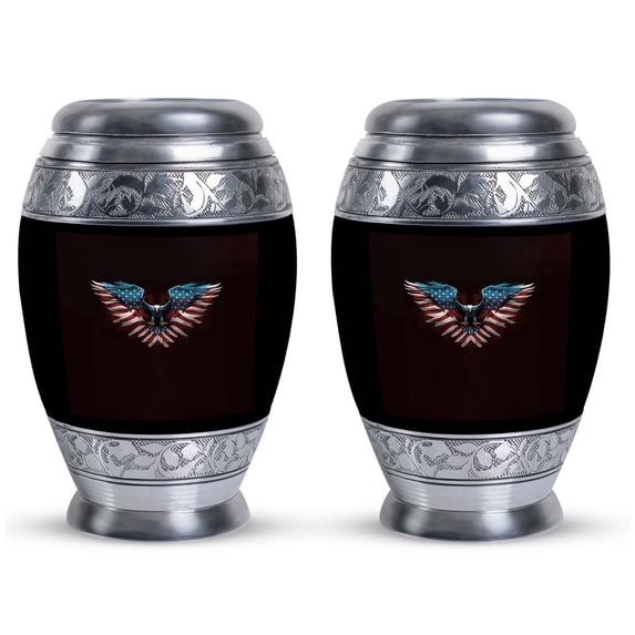 American Eagle Large Outdoor Urn for Cremation Ashes Keepsake Ashes - Cremation Urn For Adult Male & Female - Urn For Ashes For Men& Women (Size -3inch,2Pcs)