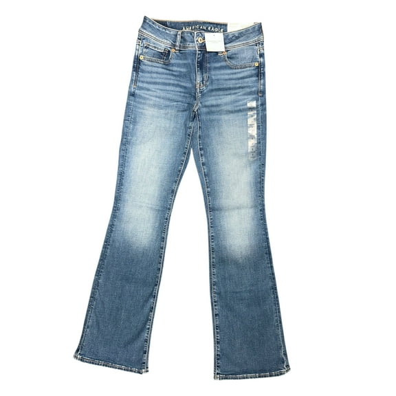 American Eagle MEDIUM BRIGHT INDIGO Women's Next Level Bootcut Jean, US 4 Reg