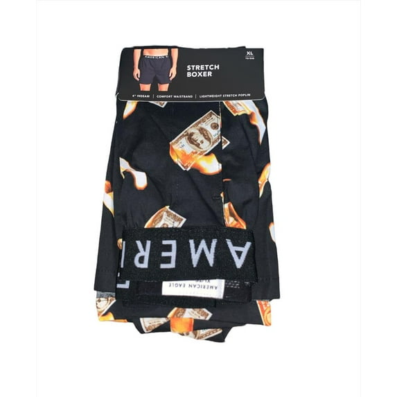 American Eagle Men's Black 3 Packs Special Bills Stretch Boxer, XXL