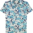 thumbnail image 1 of American Eagle Mens Floral Button Up Shirt, Blue, Large, 1 of 2