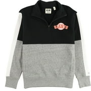 AEO American Eagle Mens Giants Quarter Zip Sweatshirt, Black, Medium