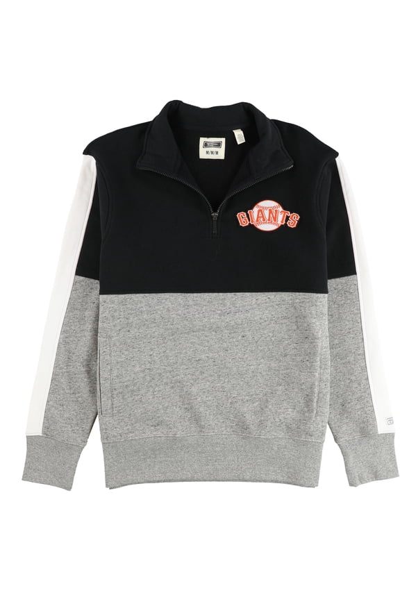 American Eagle Mens Giants Quarter Zip Sweatshirt, Black, Medium