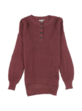 Waffle-knit Henley Sweater