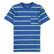 American Eagle Mens Striped Pocket Basic T-Shirt, Blue, X-Small