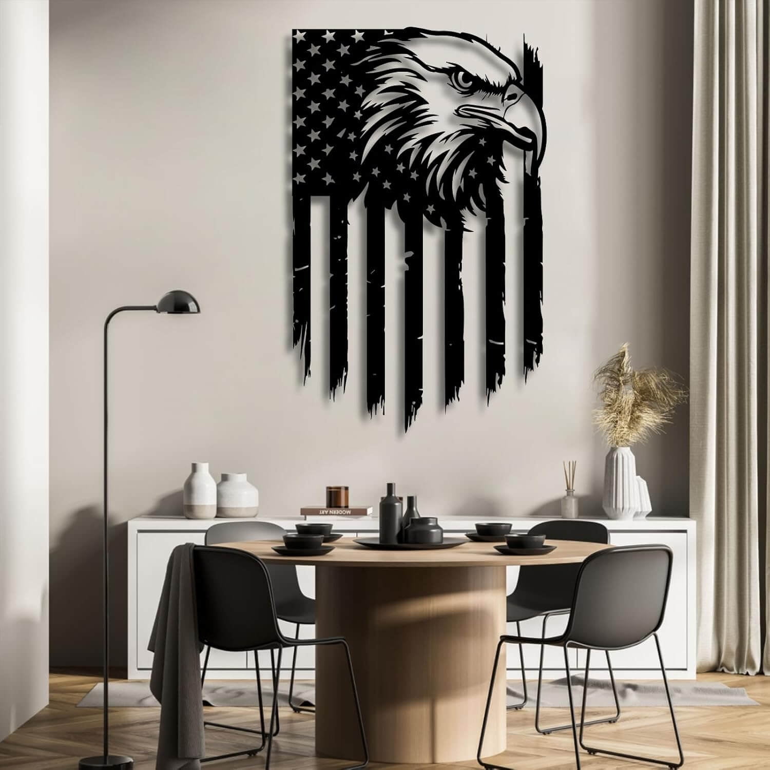American Eagle Metal Wall Art, American Flag Wall Decor, Metal Eagle