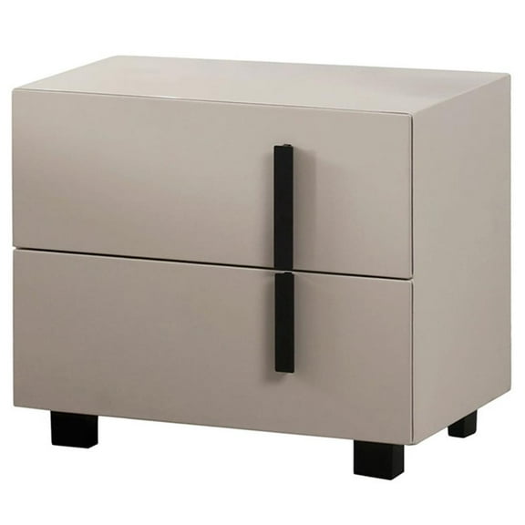 American Eagle NS-D083-W Off White Modern Contemporary Faux Leather Nightstand