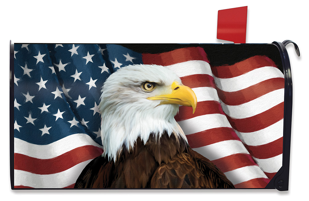 Patriotic Gnome Flag Mailbox Cover For 4th Of July - Magnetic Wrap For Standard Or Oversized Mailboxes