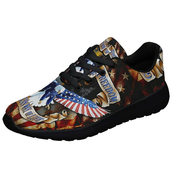 American Eagle Print Sneakers Lightweight Comfortable Running Shoes for Men Women Black Size 8.5