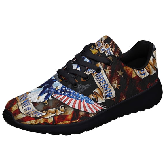 American Eagle Print Sneakers Lightweight Comfortable Running Shoes for Men Women Black Size 8