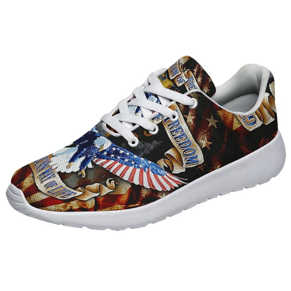 American Eagle Print Sneakers Lightweight Comfortable Running Shoes for Men Women White Size 3.5