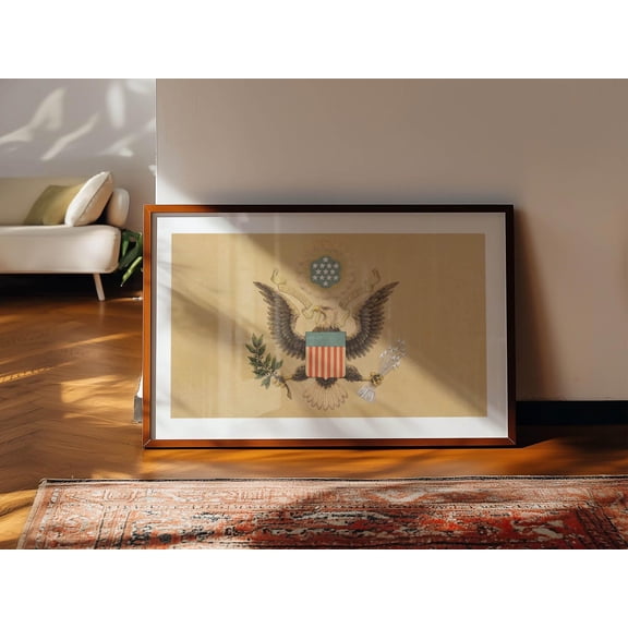 American Eagle Retro Cabin Wall Art, Unframed Paper Print Size 8x12