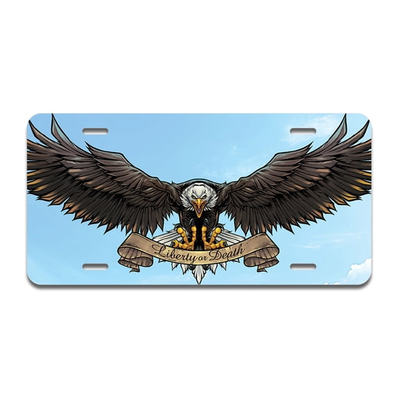 American Eagle Sky Aluminum License Plate| License Plate 12" X 6" Fits Any Car, Truck, SUV, RV, or Trailer | Made in The USA