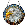 American Eagle Stained Glass Window Suncatcher, Round Bird Panel for ...