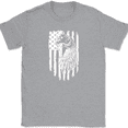 thumbnail image 1 of American Eagle T-Shirt Flag USA America 4th of July Patriot Pride Graphic Tee - Heather Grey, L, 1 of 1