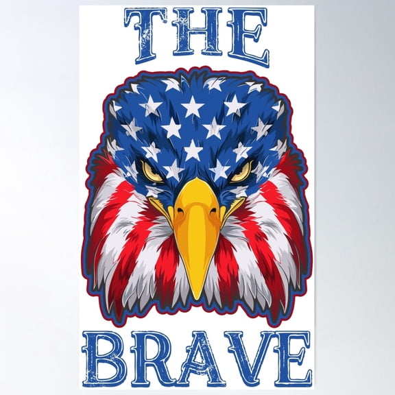 American Eagle The Brave Design Wall Art Print