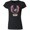 thumbnail image 1 of American Eagle USA Flag Print Design Lady T-shirt Funny Tee Color Black Small, 1 of 2