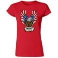thumbnail image 1 of American Eagle USA Flag Print Design Lady T-shirt Funny Tee Color Royal Blue 2X-Large, 1 of 2