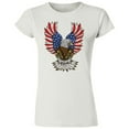 thumbnail image 1 of American Eagle USA Flag Print Design Lady T-shirt Funny Tee Color White Large, 1 of 2