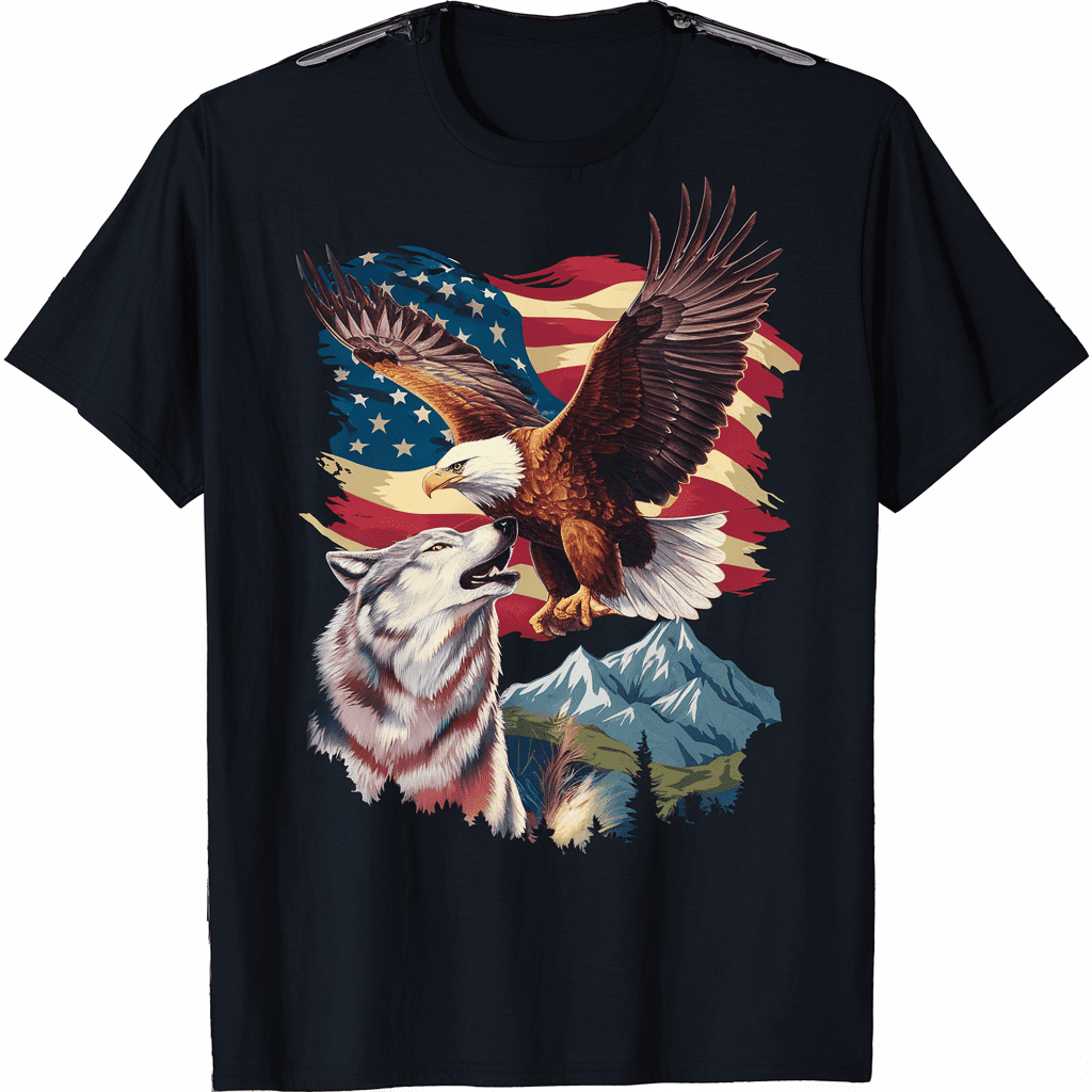 American Eagle USA Stars and Stripes Inspired Living TShirt Celebrate