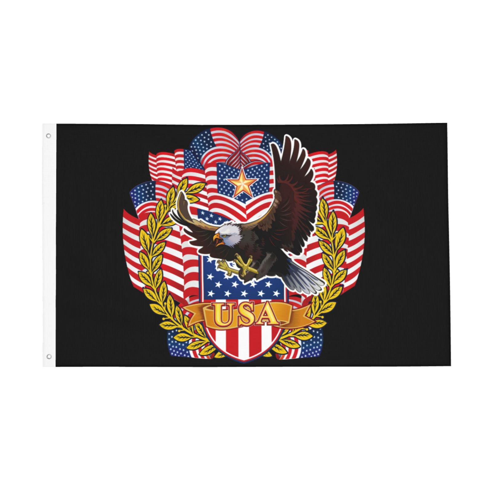 American Eagle Usa Flag 3x5 Ft Outdoor Indoor With Grommet Garden Yard ...