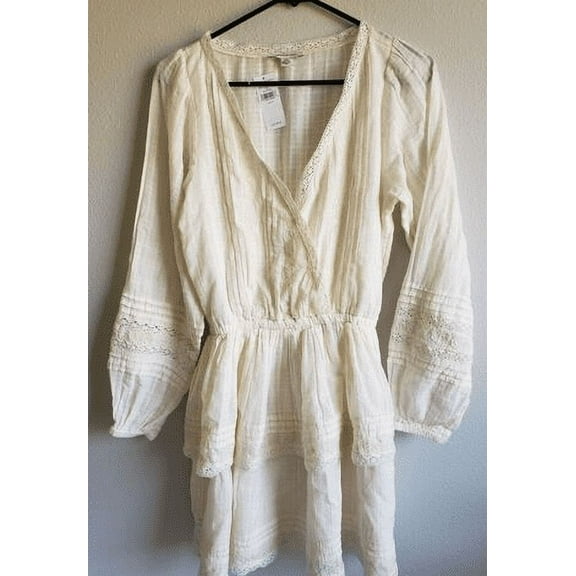 American Eagle WHITE Women's Long Sleeve Dress, US X-Small