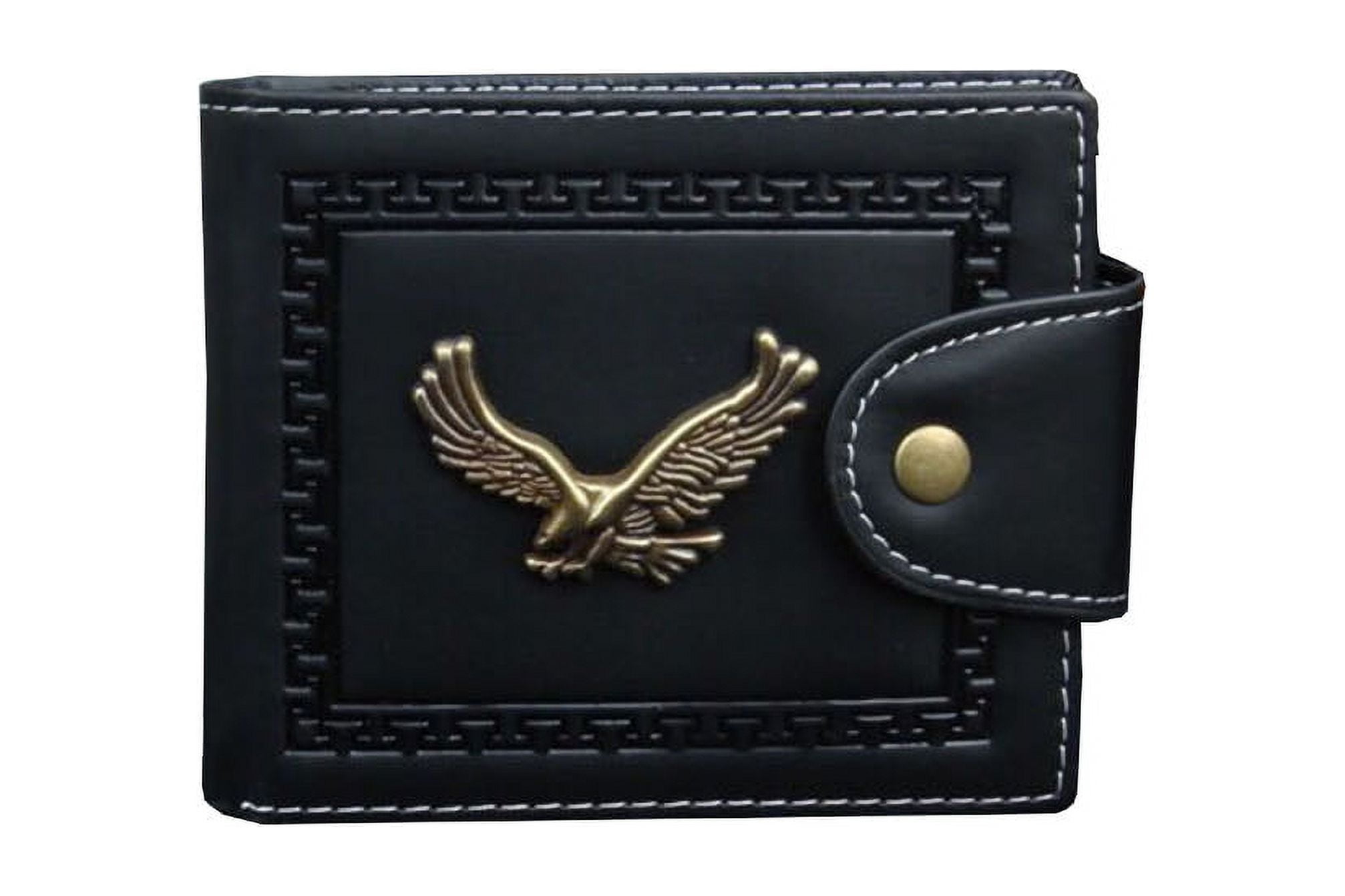 American Eagle Wallet Men's American Eagle Gold Black Billfold A1