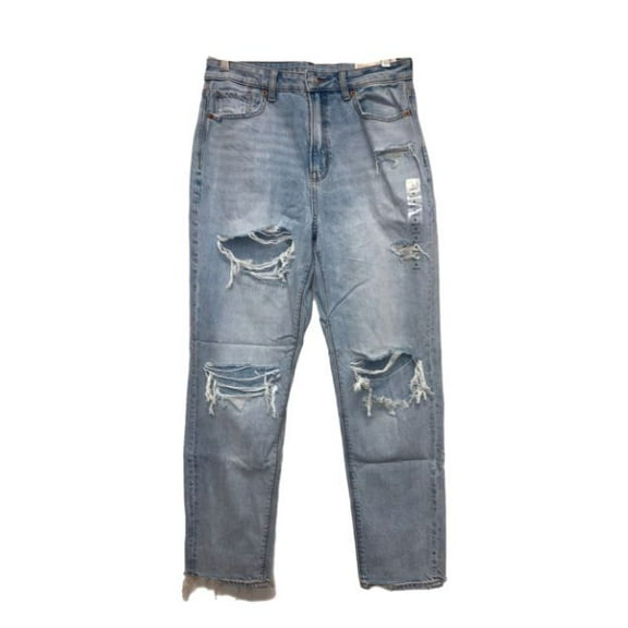 American Eagle Women's Mon Jean Comfort Stretch Waisband Aged Blue Traveller Pants, 6 Regular