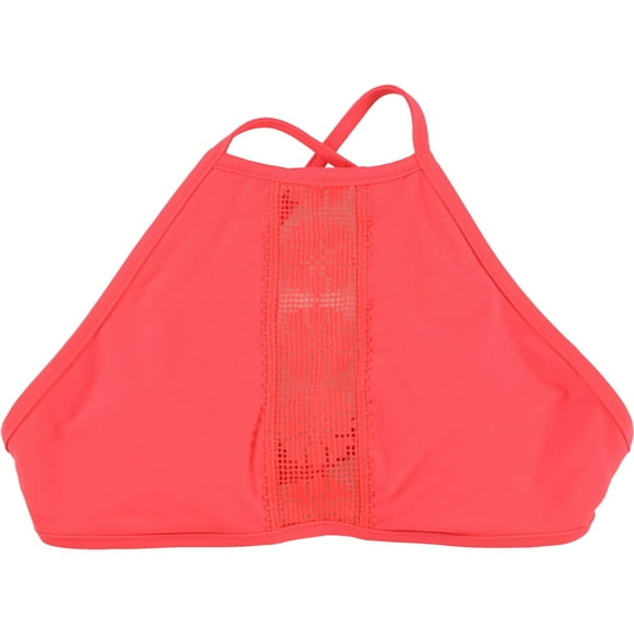 American Eagle Womens 2-Tone High Neck Bikini Swim Top, Pink, Medium