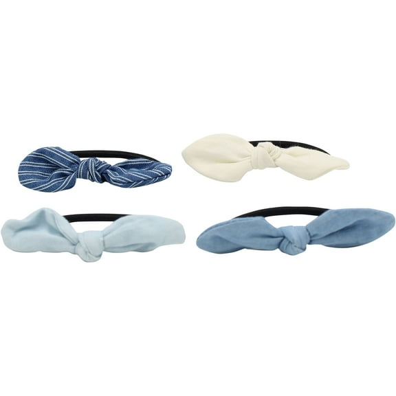 American Eagle Womens 4-Pack Bow Ties Hair Scrunchie, Blue