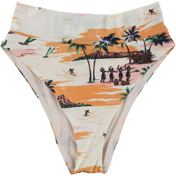 American Eagle Womens Aloha Bikini Swim Bottom, Orange, Large