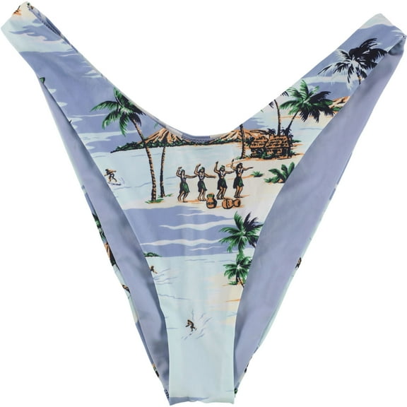 American Eagle Womens Aloha Cheeky Bikini Swim Bottom, Blue, Large