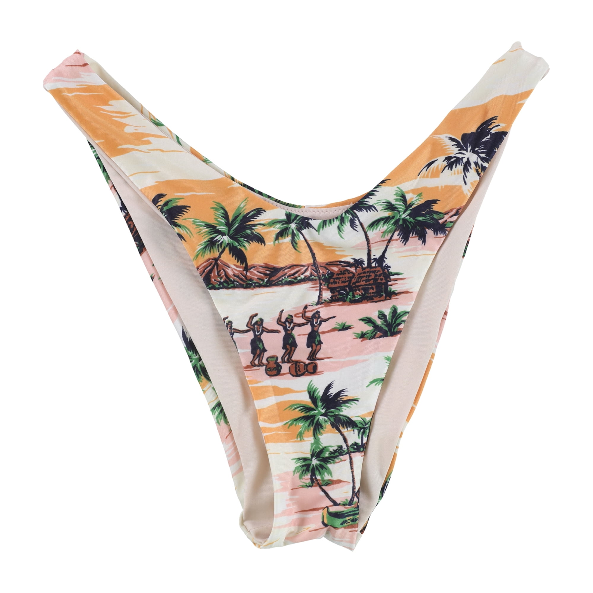 American Eagle Womens Aloha Cheeky Bikini Swim Bottom, Orange, X