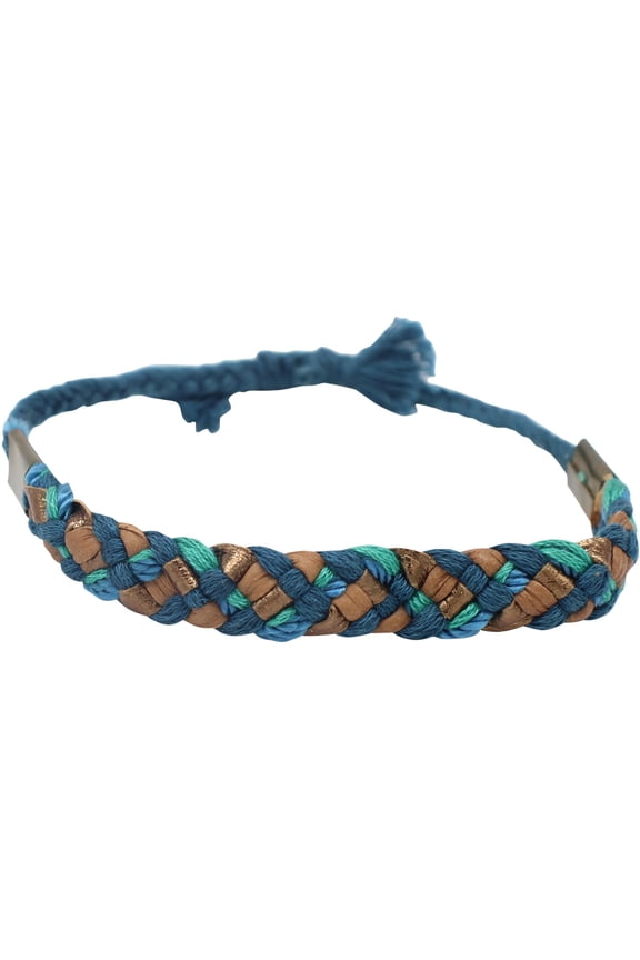 American Eagle Womens Braided Strand Bracelet, Blue, 7 in.