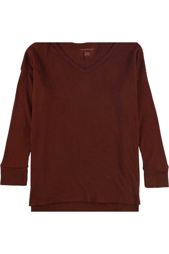 American Eagle Womens Camo Pullover Blouse, Brown, Large