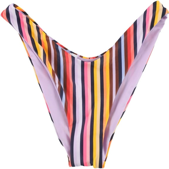 American Eagle Womens Cheekier Stripes Bikini Swim Bottom, Multicoloured, X-Large