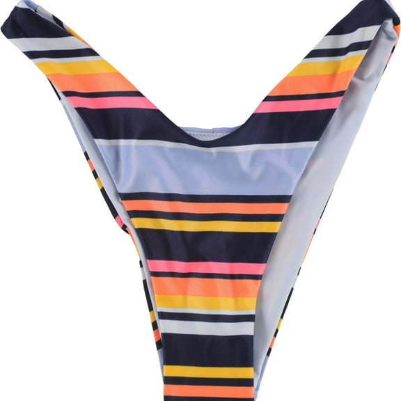 American Eagle Womens Cheeky Stripes Bikini Swim Bottom, Blue, X-Small