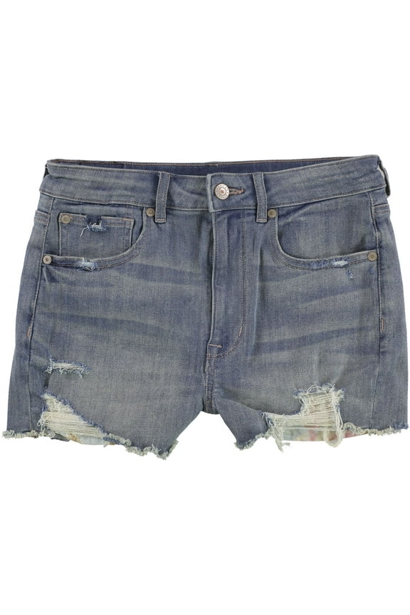 American Eagle Womens Distressed Casual Denim Shorts, Blue, 6