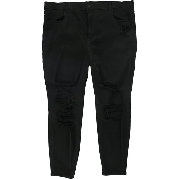 American Eagle Womens Distressed Jeggings, Black, 0 Short