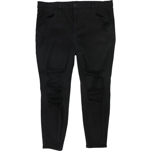 American Eagle Womens Distressed Jeggings, Black, 0 Short