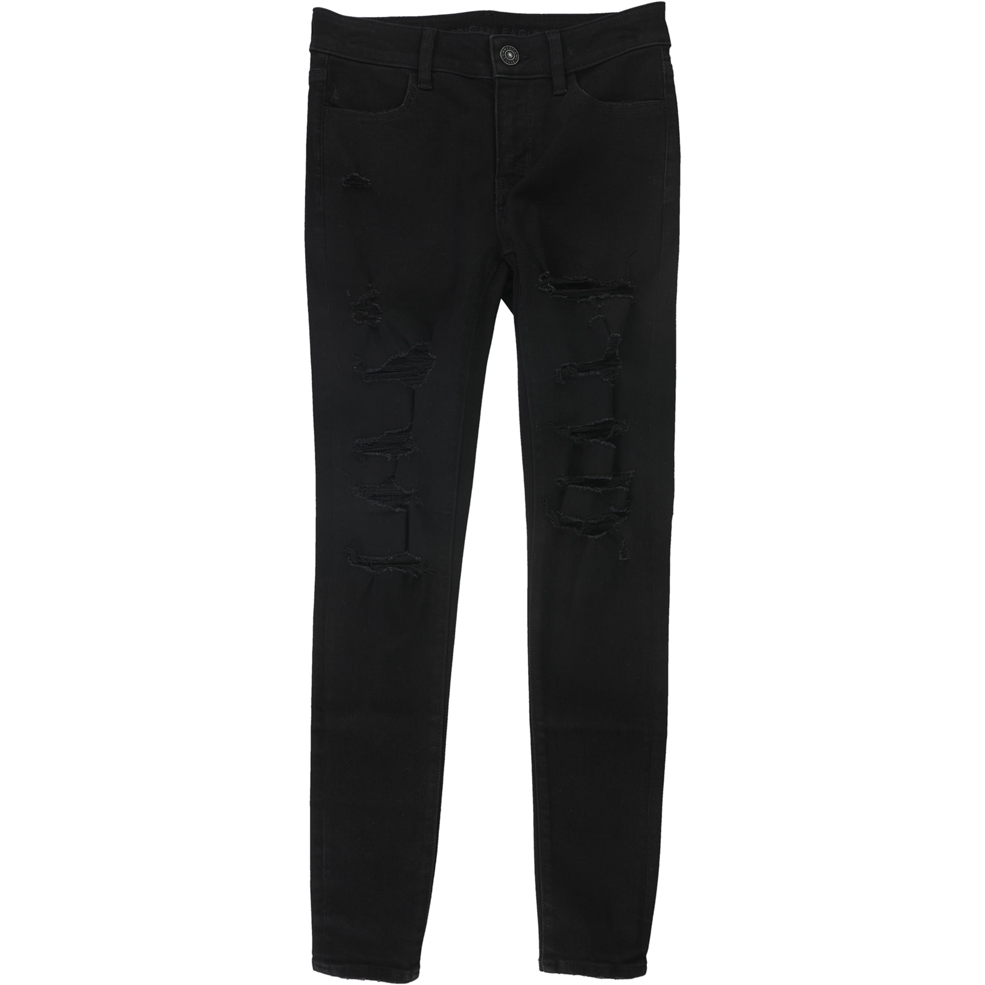 Black top destructed jeggings