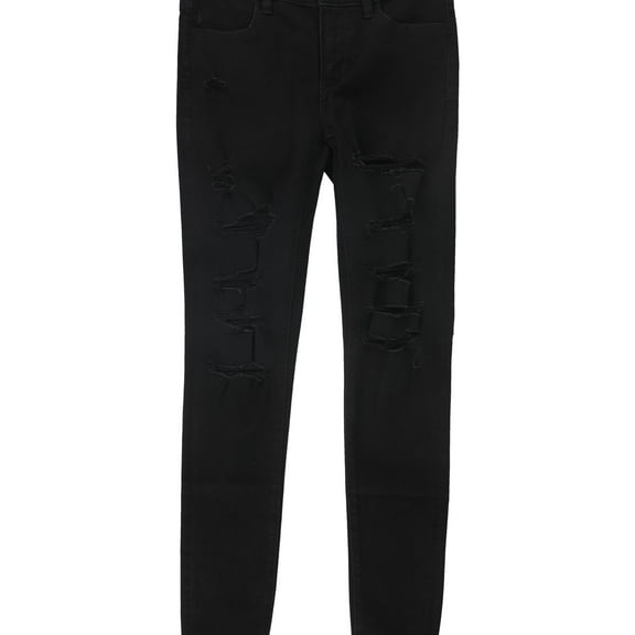 American Eagle Womens Distressed Jeggings, Black, 4 Regular
